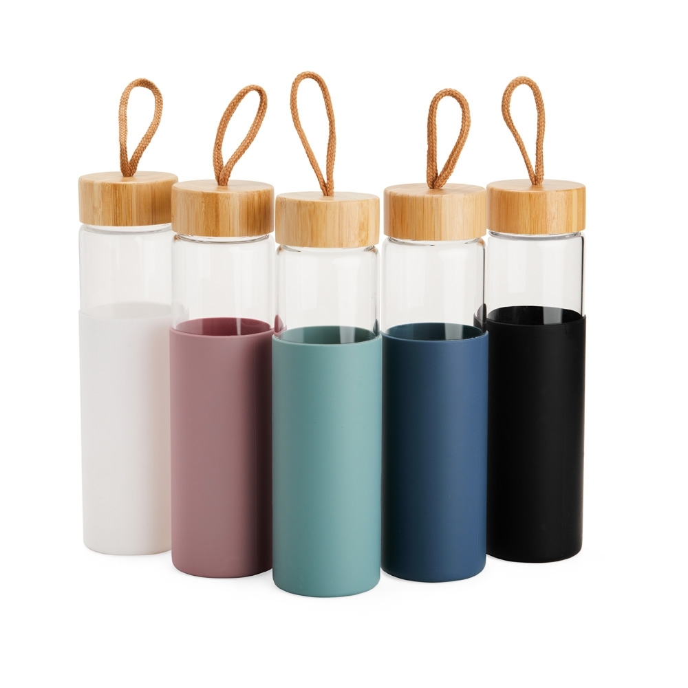 Garrafa de Vidro com Luva de Silicone 750ml