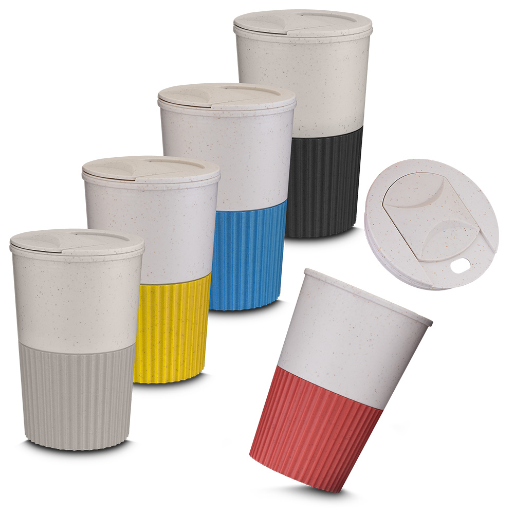 Copo de fibra de trigo e plástico de 400ml