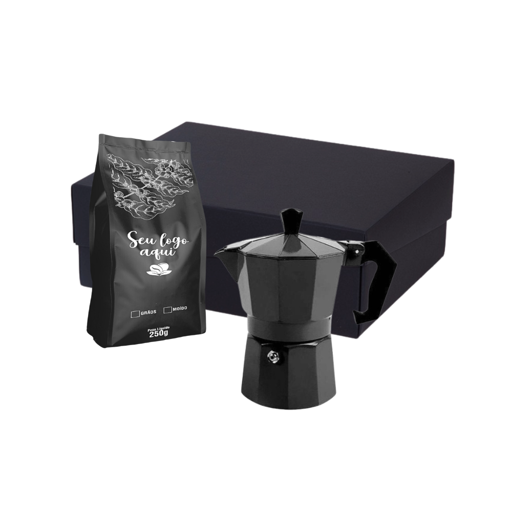 Imagem do produto Kit Café Cafeteira Italiana de Alumínio 200ml 2 peças