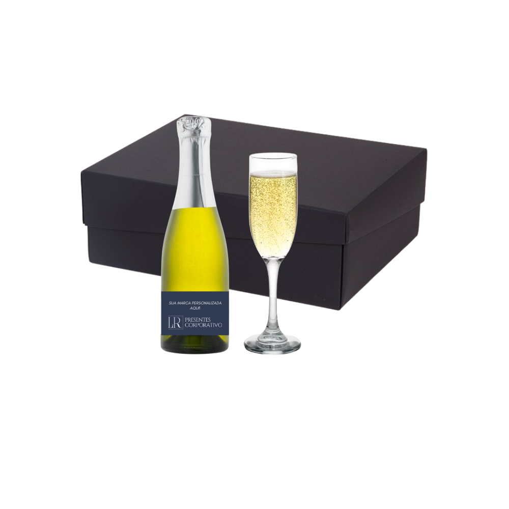 Kit Mini Champagne 187ml e 1 Taça de Vidro